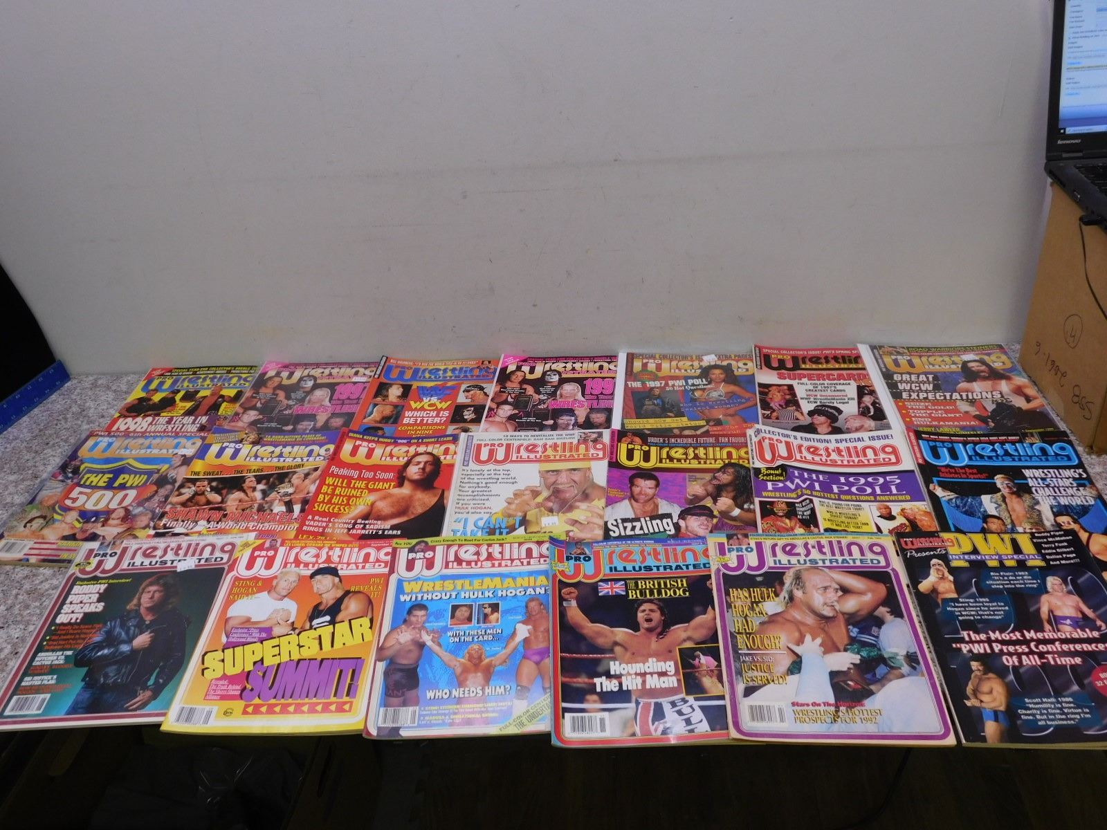 Lot of 20 Vintage Wrestling Magazines "Pro Wrestling Illustrated" 1990s