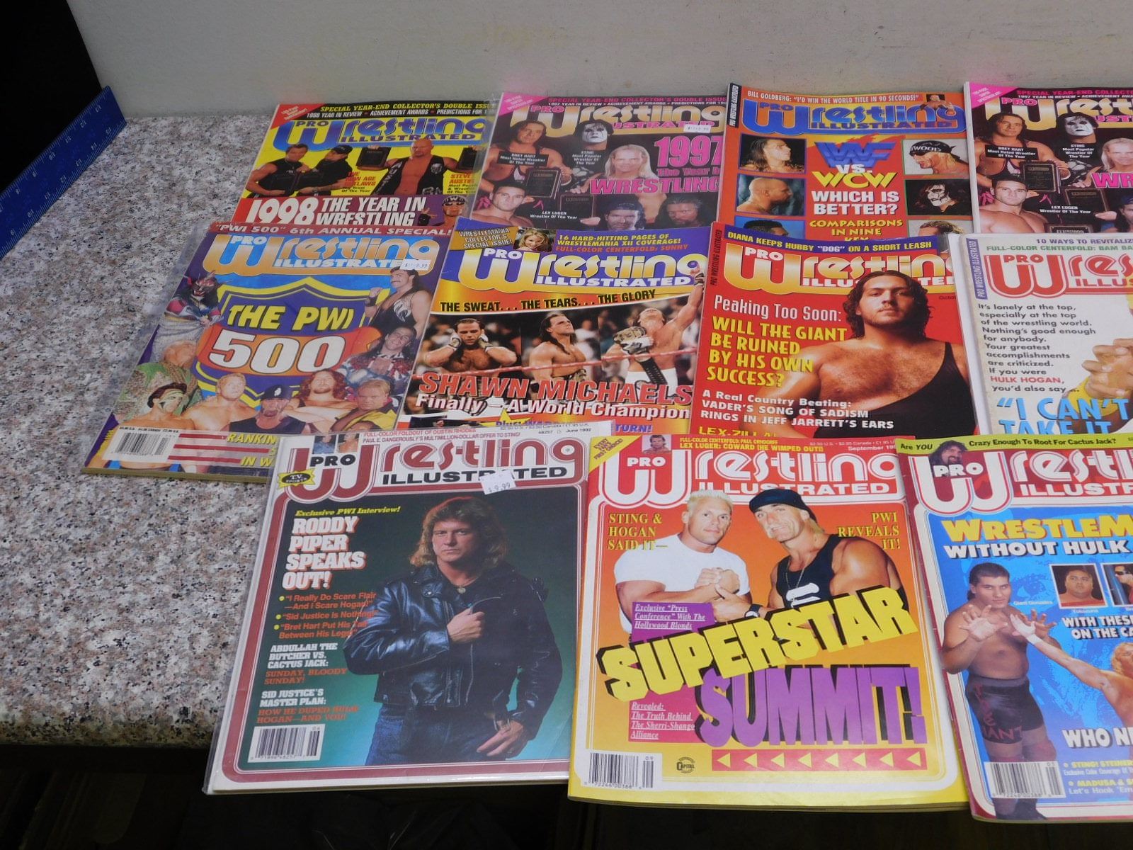 Lot of 20 Vintage Wrestling Magazines "Pro Wrestling Illustrated" 1990s
