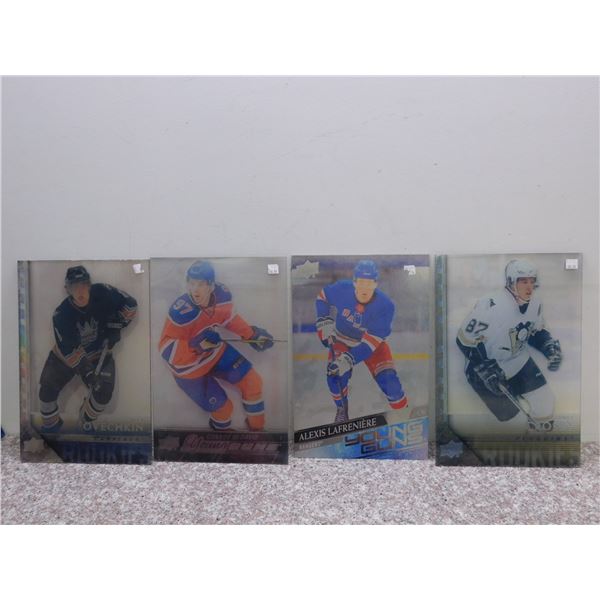 Lot of 4 Hockey Acrylic Plexiglass Upper Deck Crosby, McDavid, etc