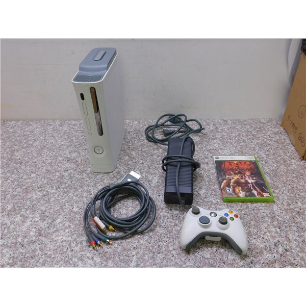 Xbox 360 White Console 60gb HDD, Power and Composite AV, Controller, Tekken 6