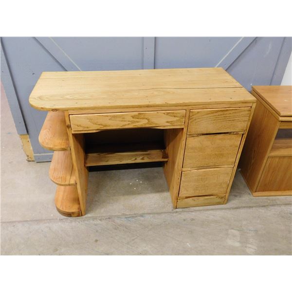 Solid Oak Office Desk Writing Desk