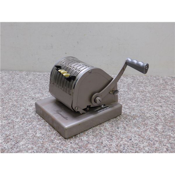 Vintage Paymaster Dollar and Cents Machine Cheque Printer With Key Canadian Series X-550