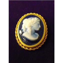 Limoges Porcelain Cameo Pin