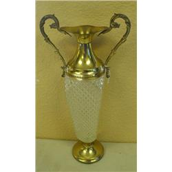 Brass and Crystal Handled Decorative Vase