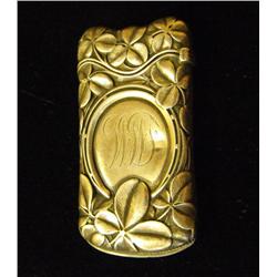 Sterling SIlver "SHAMROCK" Design Vesta Case