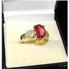 Image 2 : 2k Appraisal Rubelite Tourmaline & Diamond Ring