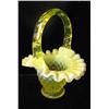 Image 1 : Miniature Vaseline Glass Basket - Fenton