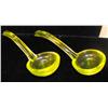 Image 1 : Lot of Two Vaseline Glass Mayo Ladles