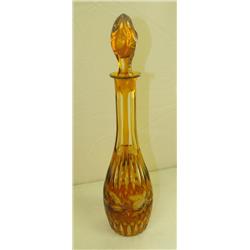 Bohemian Amber Glass Decanter
