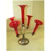 Image 1 : Ruby Red Multi Flute Epergne
