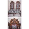 Griffin Carved Oak Side Chairs