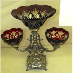 Fine Ruby Cut to Clear Centerpiece