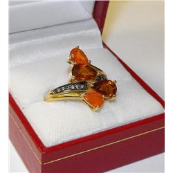 Orange Citrine Gemstone Ring 14K YG