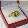10k YG Peridot & Diamond Ring