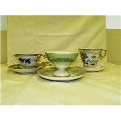 Lot of 3 Collectible Porcelain Cups & Saucers