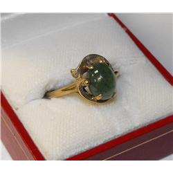 Antique 10k Jade Estate Ring