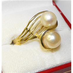 Fancy Pearl Estate Ring 14K