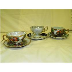Lot of 3 Assorted Porcelain Tea Cups