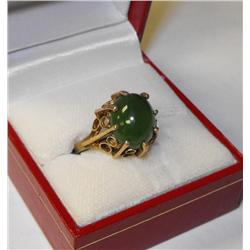 10k YG Ring set with Jade Stone