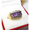 Image 1 : Channel Set Amethyst and Diamond Ring