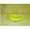 Vaseline Glass Swan Dish