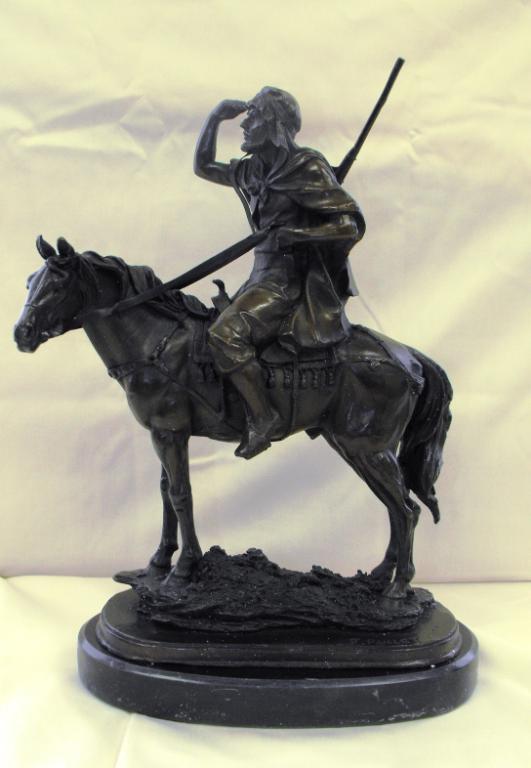 Bronze Horse & Rider Sculpture
