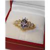 14k YG Amethyst & DIamond Ring
