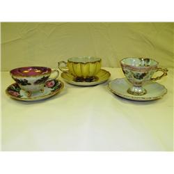 Lot of 3 Collectible Porcelain Tea Cups
