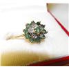 Image 1 : Flower Shape Emerald & Diamond Ring