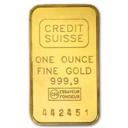 (1 oz) .9999+ Fine Gold Bar/Credit Suisse