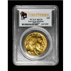 2009 American Gold Buffalo G$50 Graded PCGS MS70 First Strke .9999 24k