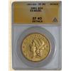 1861 $20 Liberty EF40 Details ANACS Ex-jewelry