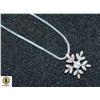 NEW SILVER COLOR ZIRCONIA SNOWFLAKE NECKLACE