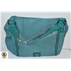 Image 1 : SEA GREEN LEATHER SHAGWEAR OVER THE SHOULDER BAG