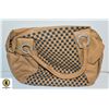 Image 1 : BROWN WITH BLACK CHECKERED LEATHER SHAGWEAR BAG