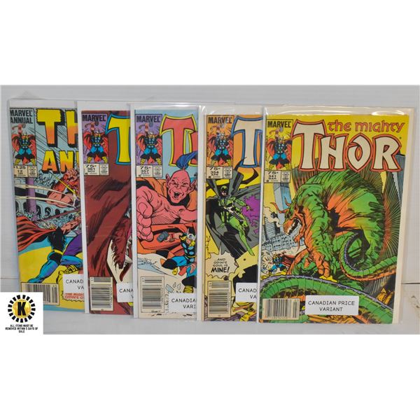 MARVEL COMICS THOR #341, #354, #357, # 361,