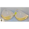 2 NEW YELLOW AND WHITE 2 HANDLED BOWL BY