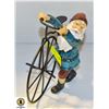 VINTAGE GNOME WITH BIKE FIGURE