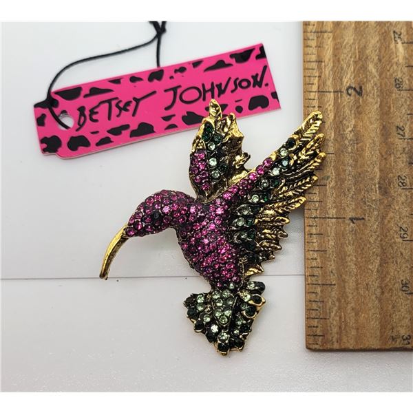 10)  GOLD TONE WITH HOT PINK AND GREEN CRYSTALS