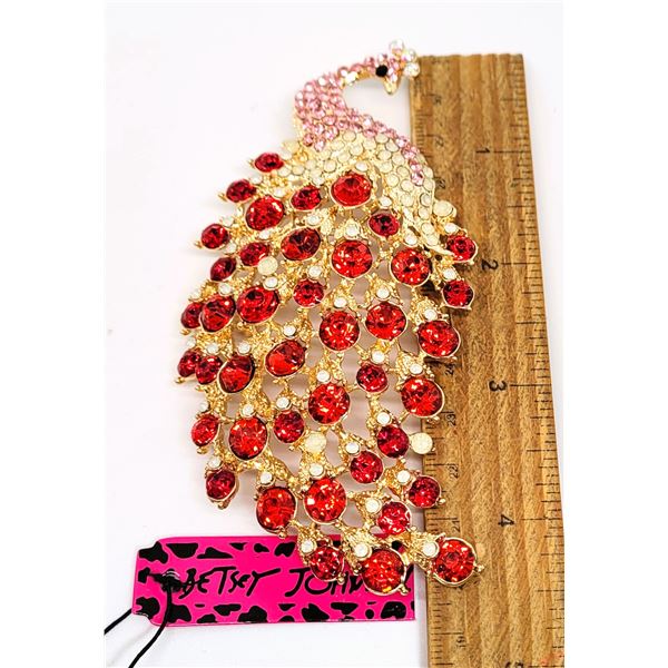 5)  SHOWSTOPPER GOLD TONE WITH RED, PINK AND