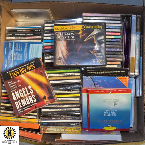 BOX OF MUSIC CDS, AUDIO BOOKS & SOFTWARE