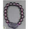 Image 1 : #133- PURPLE  OBSIDIAN 12MM /8" BRACELET