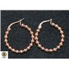 Image 1 : ROSE GOLD PLATED .925 STERLING SILVER EARRINGS