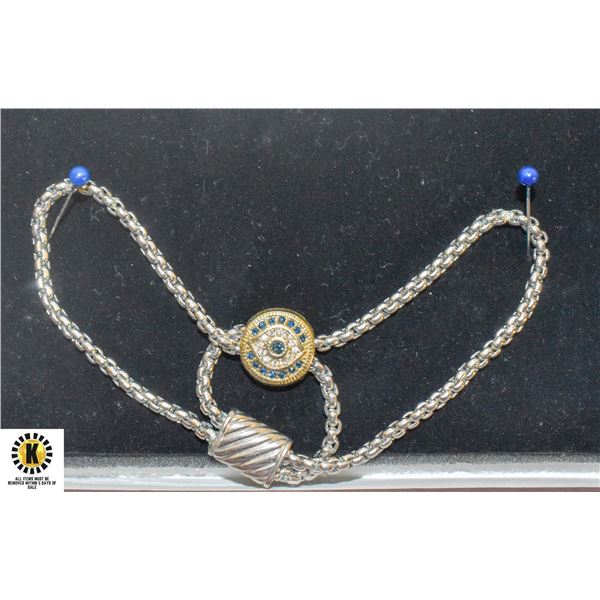 EVIL EYE BRACELET W/STONES & MAGNETIC CLOSURE