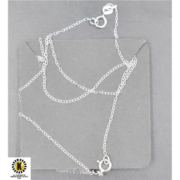 #425-STERLING SILVER NECKLACE 18" /2 PCS