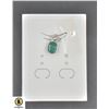 Image 1 : #434-NATURAL UNHEATED EMERLAD 6 X 8 & CZ PENDANT