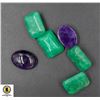 Image 1 : #343-GENUINE GREEN JADE JADIETE & AMETHYST 75.80 C