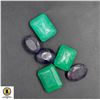 Image 1 : #339-GENUINE GREEN JADE JADIETE & SAPPHIRE 77.30CT