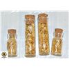 Image 1 : LOT OF 4 GOLD LEAF FLAKES IN GLASS BOTTLES