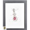 Image 1 : #448-NATURAL PINK  MYSTIC TOPAZ 5 X 7  & CZ PENDAN